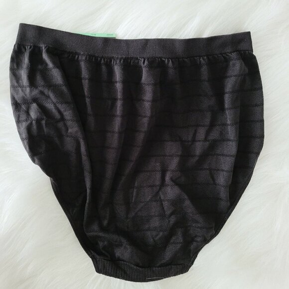 Bali Comfort Revolution Microfiber Brief Panty Black Stripe DF803J Size 8/9 - Picture 3 of 8